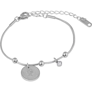 Náramek Elegantní ocelový náramek Coin Silver Troli