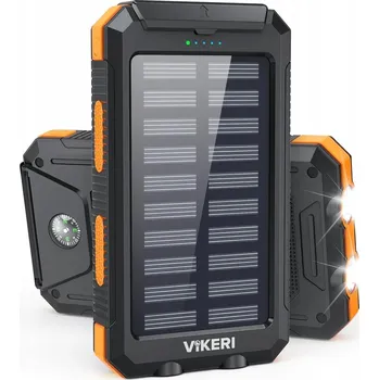 Powerbanka SOLÁRNÍ POWERBANKA 26800mAh 4 USB VSTUPY 55W VODĚODOLNÁ + KOMPAS SVÍTILNA