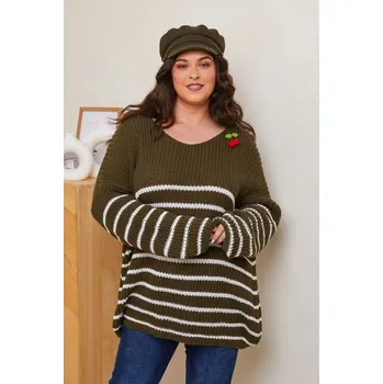 Dámský svetr Curvy Lady Khaki 553943 40/42