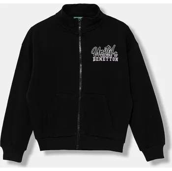 Chlapecká mikina Dětská bavlněná mikina United Colors of Benetton 3J68C505D.G.seasonal černá 99X, vel. 130