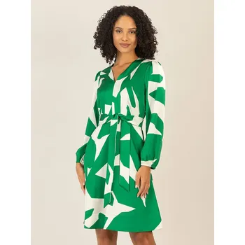 Dámské šaty Šaty APART Grün/ Weiß 8801372 38