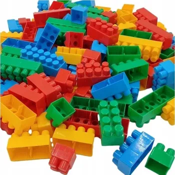 ostatní stavebnice Plastové STAVEBNICE o hmotnosti 2 kg, cca 320 kusů POLSKÉ stavební stavebnice 28 mm