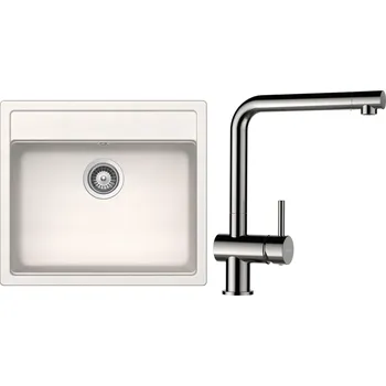 Granitový dřez Set Schock S9-3 (dřez Mono N-100 Polaris + baterie Epos Nerezový vzhled)