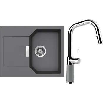 Kuchyňský dřez Set Schock S18-11 (dřez Manhattan D-100XS Croma + baterie SC-530.120 Croma)