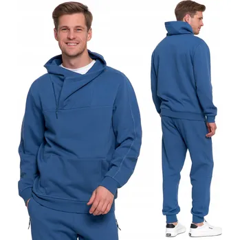 Pánská mikina Bavlněná zateplená tepláková Pánská Mikina s vysokým stojáčkem MORAJ Jeans XL