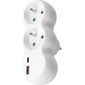 Elektrická zásuvka Elektrická zásuvková lišta s USB, do desky stolu Solight bílá