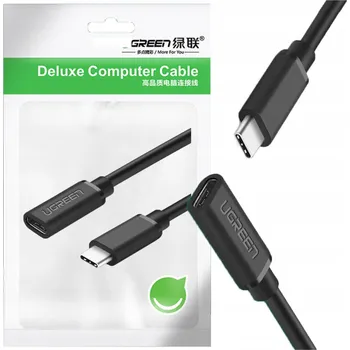 Datový kabel Prodlužovací USB-C 3.1 kabel UGREEN, 4K, 60W, 0,5 m (černý)