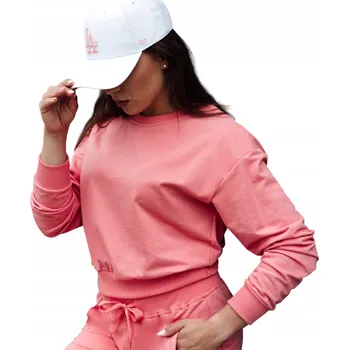 Podprsenka Mikina dámská klasická hladká bez kapuce volnočasová korálová BY1303 - S