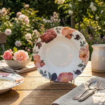Stolování Porcelánové hluboké talíře DUO THE SECRET GARDEN SPRING ROSES 22 cm 2 ks