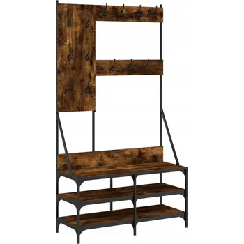 Věšák Věšák na oblečení s prostorem na boty, dub opalovaný, 100x40x184 cm