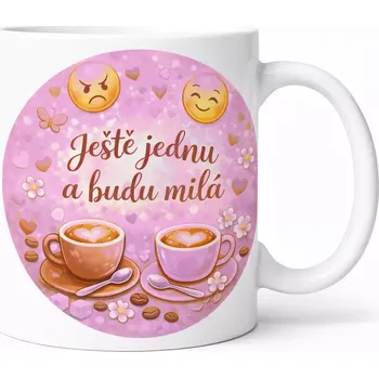 Hrnek s potiskem 330 ml ještě jednu fialový fialový CZ