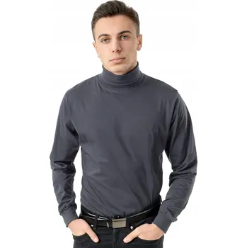 Pánský svetr Elegantní Tenký Svetr Rolák Pánský AREK 100% Bavlněný Svetry XL ocelový