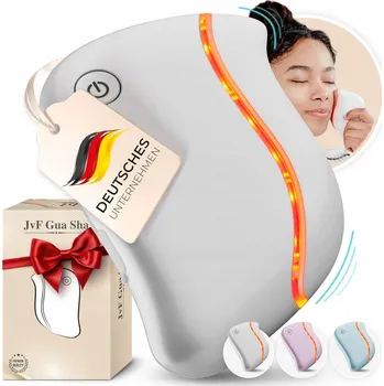 Masážní přístroj MASÁŽNÍ PŘÍSTROJ NA OBLIČEJ GUA SHA WIBRACE TEPLÝ LED PROTI STÁRNUTÍ LIFTING USB