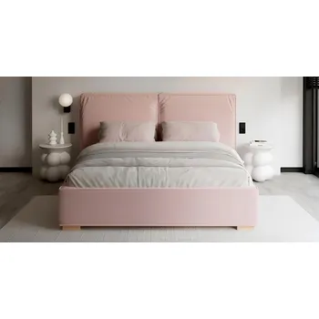 Postel Čalouněná postel BRISTOL 160x200 Růžová Trinity s úložným prostorem kovový rošt