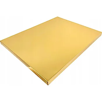 Cukrářská podložka pod dort zlatá obdélníková z tvrzeného polystyrenu, velká, silná, 30x40 cm