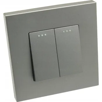 vypínač Dvojitý vypínač Klasický B-line odstíny šedé KP-2600013