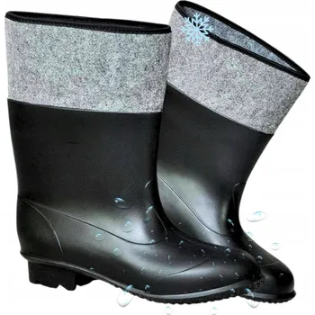 Pracovní obuv Holínky pánské Gumofilce gumové Vodotěsné Zateplené pracovní POLSKÉ 47