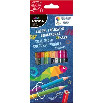 Kresba Kidea pastelky 2v1, oboustranné, trojúhelníkové, 12 kusů, 24 barev
