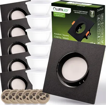 6x Podhledové svítidlo 6W Halogenové Stropní Svítidlo Otočné LED Žárovka GU10