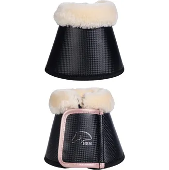 Koňské kamaše Zvony Rosegold Glamour HKM s beránkem,tmavě modrá