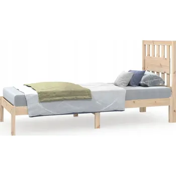 Postel Rám postele, bílá, masivní borovicové dřevo, 75x190 cm, jednolůžko