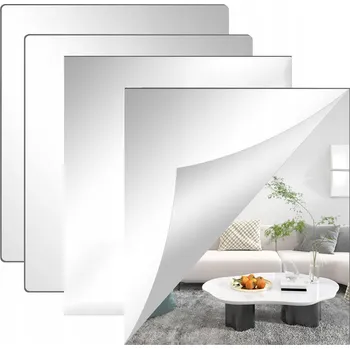 Zrcadlo ZRCADLO SAMOLEPICÍ AKRYLOVÉ 30X30CM 4KS ODOLNÉ PROTI ROZBITÍ NA ZEĎ