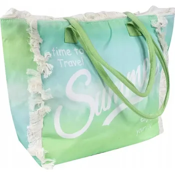 Kabelka Plážová taška Agrafka bavlna zelená