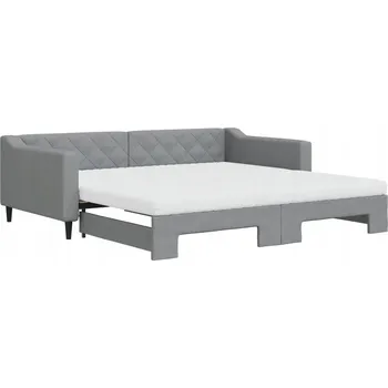 Pohovka Rozkládací pohovka s funkcí spaní světle šedá 223 x 110 x 67 cm