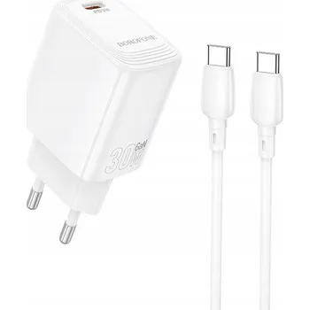Rychlá Síťová Nabíječka pro Telefon USB-C 30W Borofone + Kabel USB-C 1m