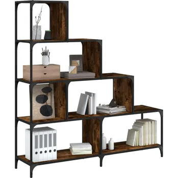 Knihovna vidaXL Knihovna se 4 schody kouřový dub 139 x 33,5 x 149 cm kompozit