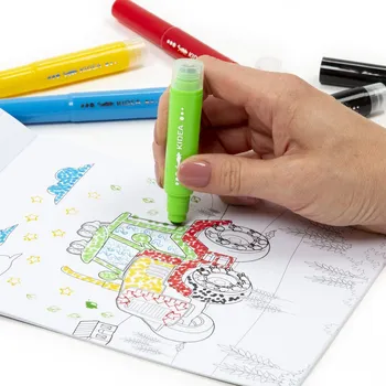 omalovánky OMALOVÁNKY 10 listů + FIXY NA MALOVÁNÍ TEČKAMI S RAZÍTKY KIDEA