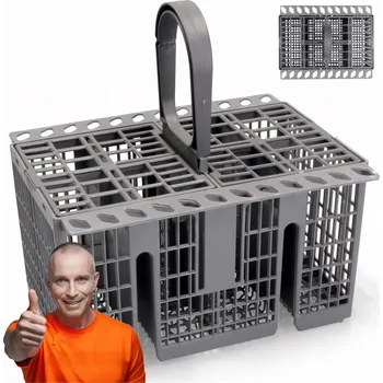 Příslušenství pro myčku Koš na příbory 3dAGD velký stříbrný univerzální do myčky nádobí