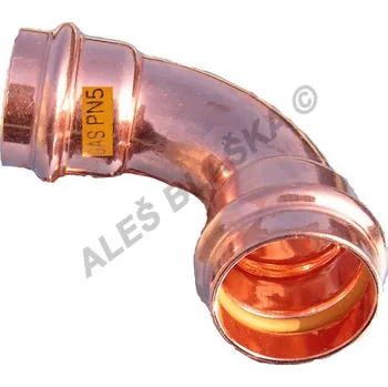 Fitinka EFFEBI - Itálie | CU měděný oblouk (koleno) 90° FxF , lisovací, PRESS, na měď trubky - 28mm CP.9002