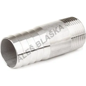 Instalatérský materiál Hadičník trubkový nerezový NEREZ závitový - vnější závit hadicový nástavec INOX - 3/4"x27 TYP337G