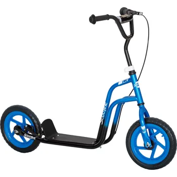 Koloběžka AIYAPLAY dětská koloběžka, dětská koloběžka s nastavitelnými řídítky, velká kola, stojánek, ruční brzda, pro děti ve věku 5–12 let, modré