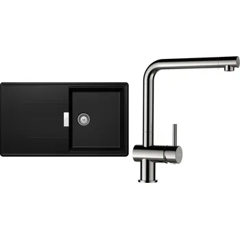 Kuchyňský dřez Set Schock S16-3 (dřez Tia D-100 Magma + baterie Epos Nerezový vzhled)