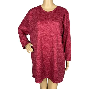 Dámská halenka Dámská nadměrná halenka s dlouhým rukávem GITA Barva: Červená, Velikost: 4XL