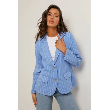 Dámská vesta Bunda Le Monde du Lin Hellblau 4827414 40/42