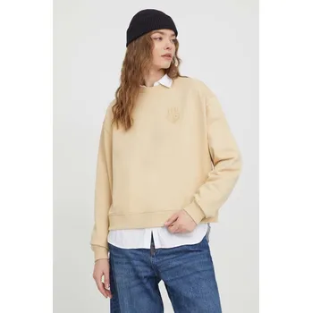 Dámská mikina Bavlněná mikina HUGO 50515868 béžová 08X, vel. M