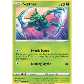 Karetní hra Pokémon RCL 004/192 Scyther - Rebel Clash Stav: Near Mint, Verze: REVERSE HOLO