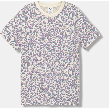 Dětská móda Dětské bavlněné tričko Puma TWEENERVERSE AOP Tee G 688500 fialová 04X, vel. 140