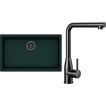 Kuchyňský dřez Set Schock S33-15 (dřez Kiruna N-100XL Ivy + baterie Keto Gunmetal brushed + komponenty Gunmetal brushed)