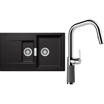 Kuchyňský dřez Set Schock S7-9 (dřez Mono D-150 Stone + baterie SC-530.120 Stone)