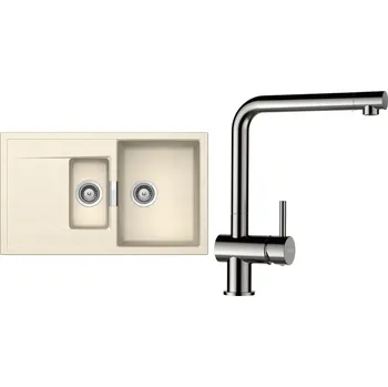 Kuchyňský dřez Set Schock S7-3 (dřez Mono D-150 Magnolia + baterie Epos Nerezový vzhled)