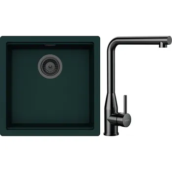 Kuchyňský dřez Set Schock S31-15 (dřez Kiruna N-100 Ivy + baterie Keto Gunmetal brushed + komponenty Gunmetal brushed)