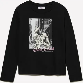 Dívčí tričko Tričko Sisley Schwarz 8202995 150