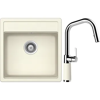 Kuchyňský dřez Set Schock S10-9 (dřez Mono N-100S Magnolia + baterie SC-530.120 Magnolia)