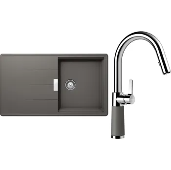 Kuchyňský dřez Set Schock S16-7 (dřez Tia D-100 Silverstone + baterie SC-520.120 Silverstone)