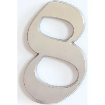Domovní cedule C125 Číslice 125mm kartáč.stříbro "8" (C125 Číslice 125mm kartáč.stříbro "8". Jednoduchý a funkční doplněk do interiéru.)