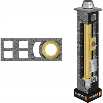 Komín Systémový komín Scheier, komínový systém fi 200 14 m, zateplený komplet 36x97